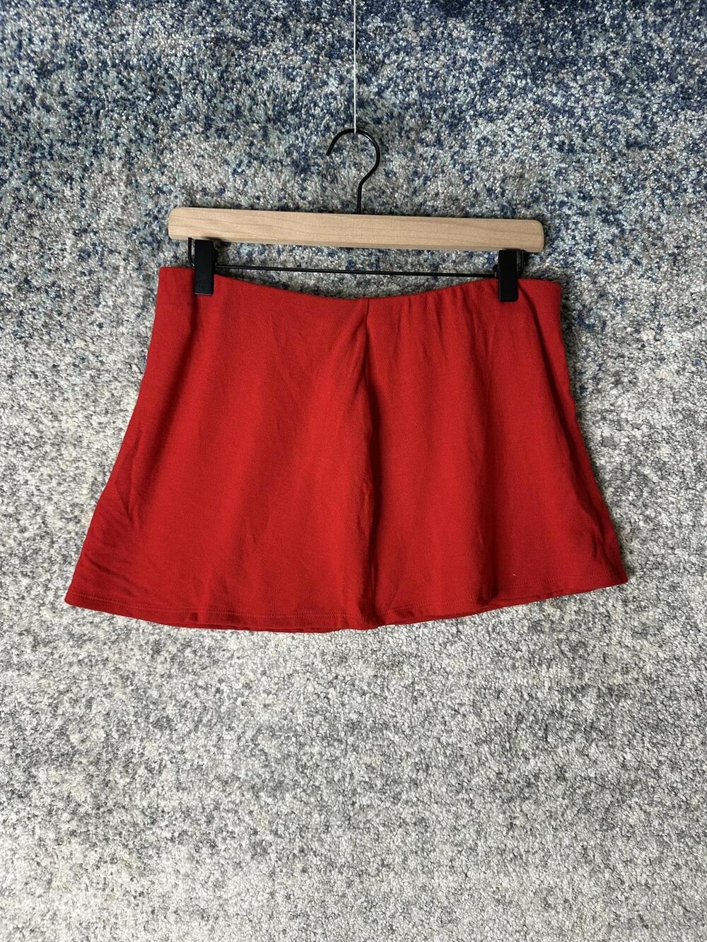 Artless Forever Skirt Womens Large Red A-Line Stretch Mini Pull On Casual